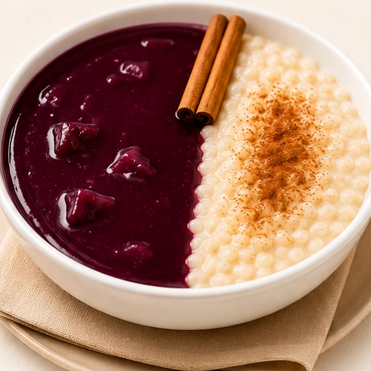 Arroz con Leche y Mazamorra Morada